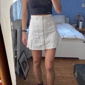 White Zipper Skirt